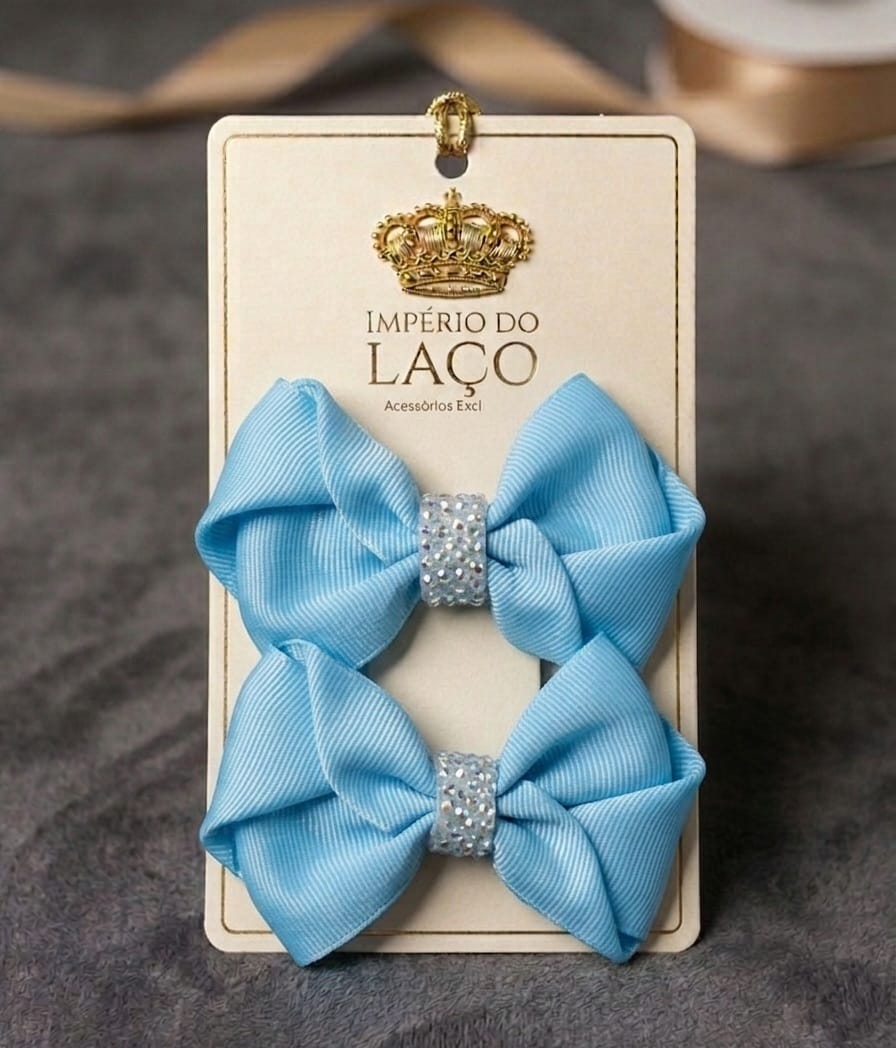 Parzinho de Laços Mabley Azul Bebê