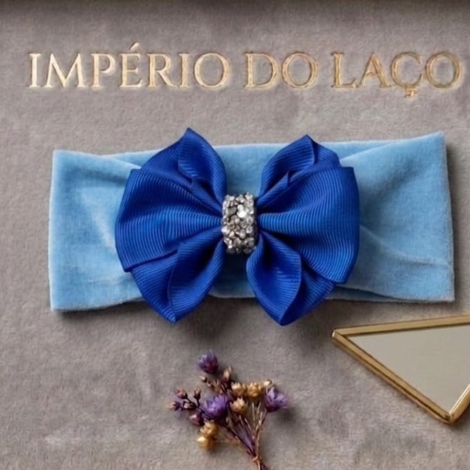 Faixa com Laço Azul Royal