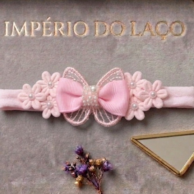 Faixa Butterfly Rosa bebê