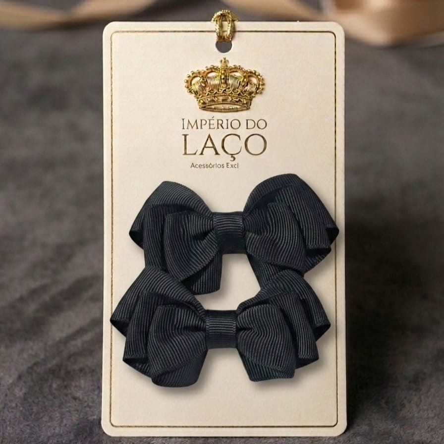 Kit Laço Lara + Laços Gravata Cruzadinho Onça